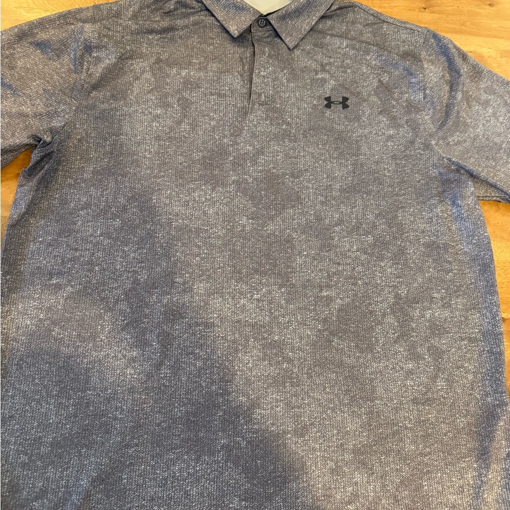 Under Armour Men's Heathered Gray Polo Shirt